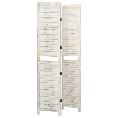 3-Panel Room Divider Antique White 105x165 cm Wood