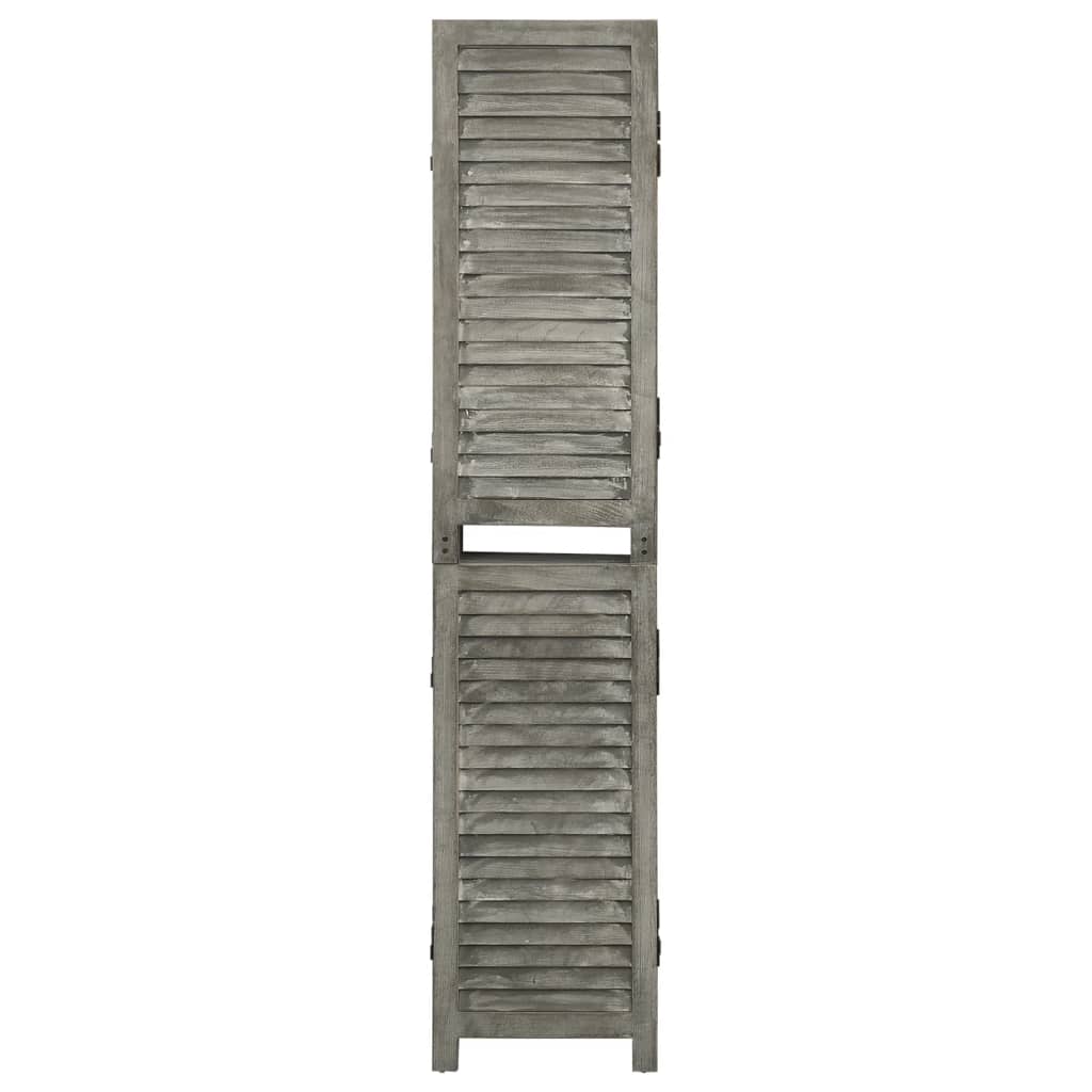 5-Panel Room Divider Grey 179x166 cm Solid Wood