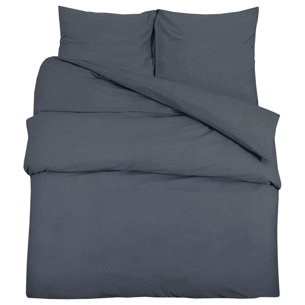 Duvet Cover Set Anthracite 240x220 cm Light-weight Microfiber