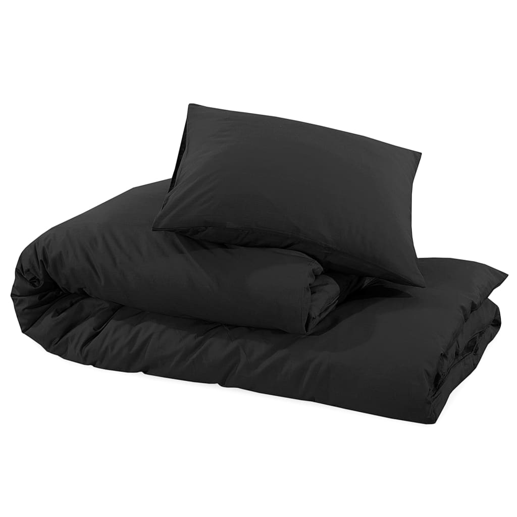 Duvet Cover Set Black 260x240 cm Light-weight Microfiber