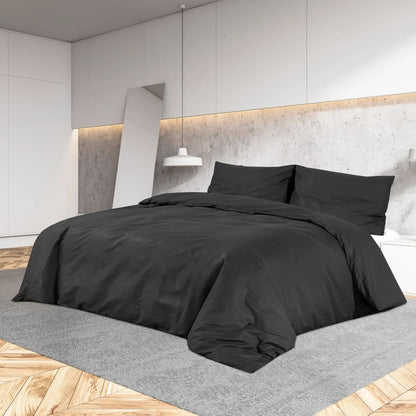 Duvet Cover Set Black 135x200 cm Light-weight Microfiber