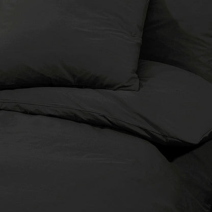 Duvet Cover Set Black 155x220 cm Light-weight Microfiber