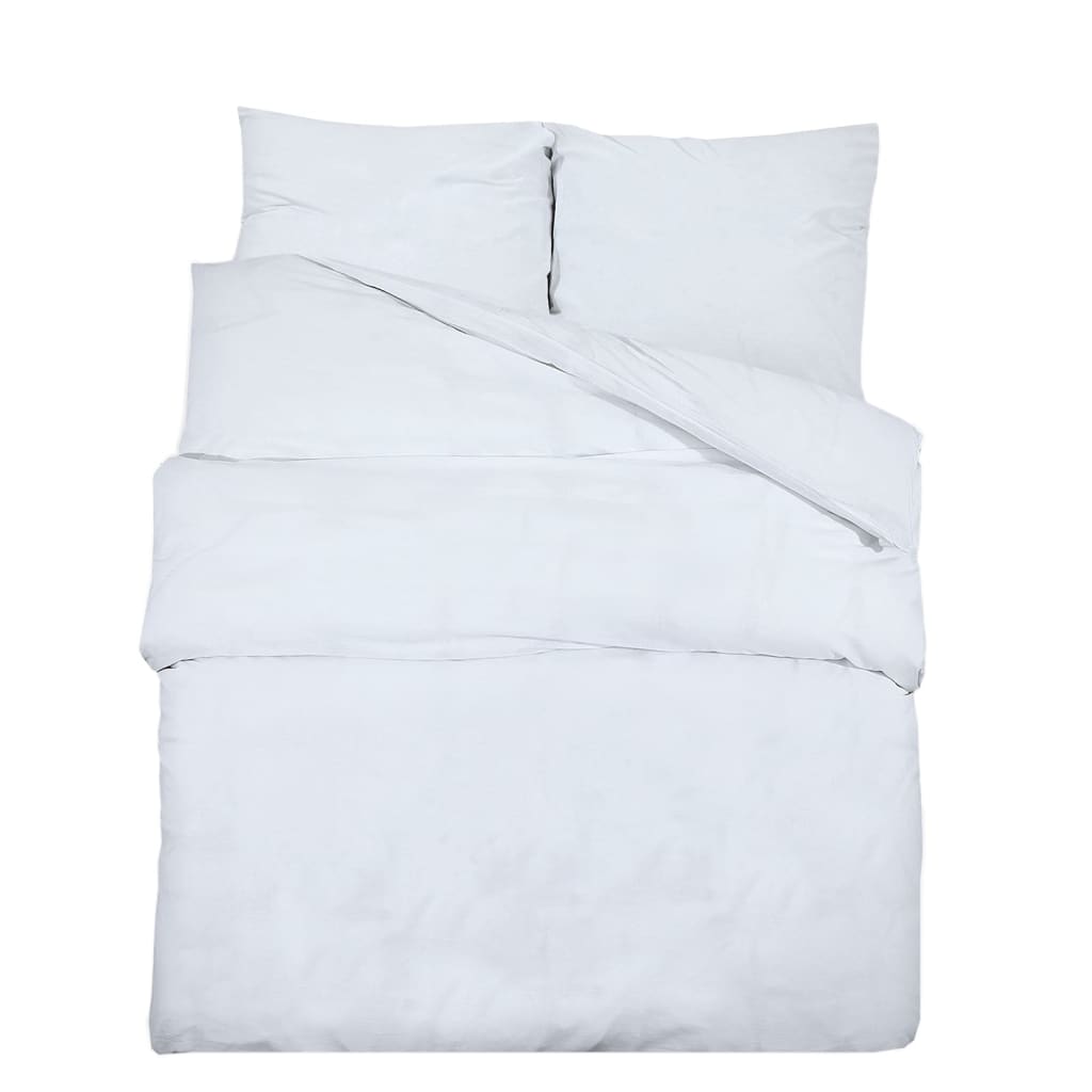 Duvet Cover Set White 140x200 cm Light-weight Microfiber