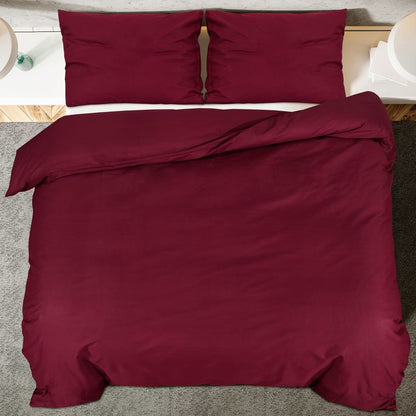 Duvet Cover Set Bordeaux 220x240 cm Light-weight Microfiber