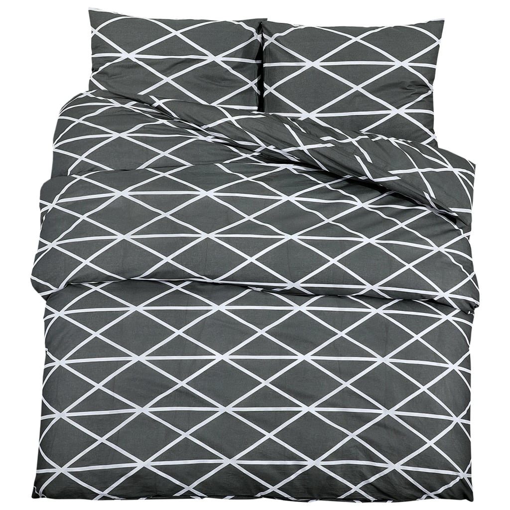 Duvet Cover Set Grey 135x200 cm Cotton