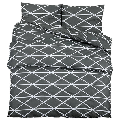 Duvet Cover Set Grey 135x200 cm Cotton