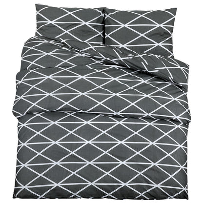 Duvet Cover Set Grey 140x200 cm Cotton