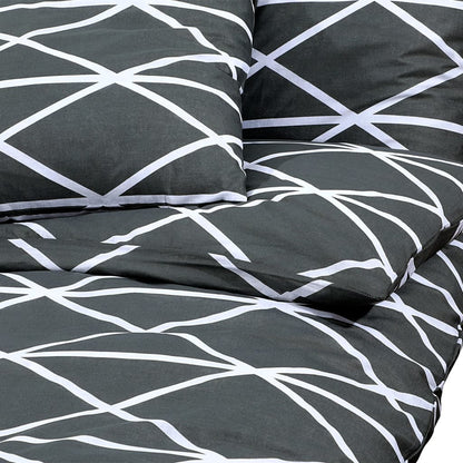 Duvet Cover Set Grey 140x200 cm Cotton