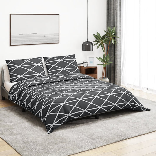 Duvet Cover Set Grey 140x200 cm Cotton