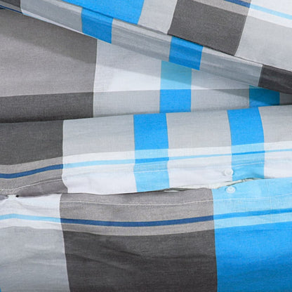 Duvet Cover Set Blue and Grey 260x240 cm Cotton