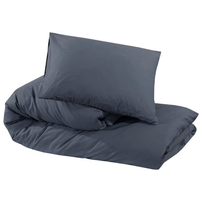 Duvet Cover Set Anthracite 140x200 cm Cotton