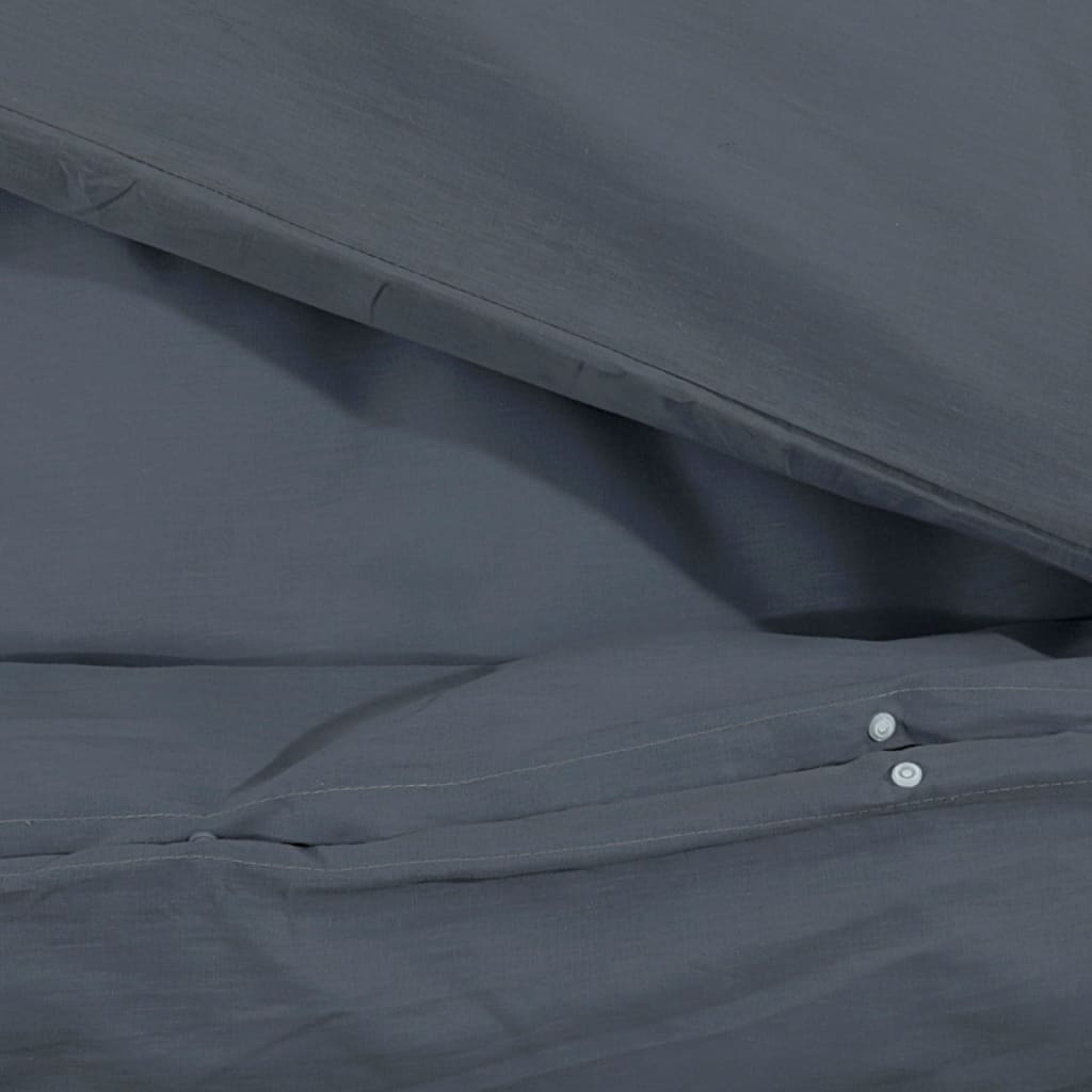 Duvet Cover Set Anthracite 200x200 cm Cotton