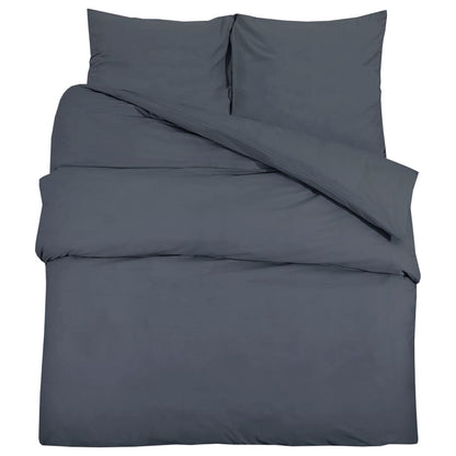 Duvet Cover Set Anthracite 200x200 cm Cotton