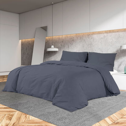 Duvet Cover Set Anthracite 200x200 cm Cotton