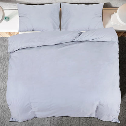 Duvet Cover Set Grey 240x220 cm Cotton