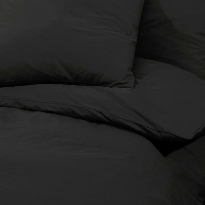 Duvet Cover Set Black 200x200 cm Cotton