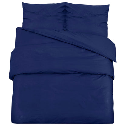 Duvet Cover Set Navy Blue 240x220 cm Cotton