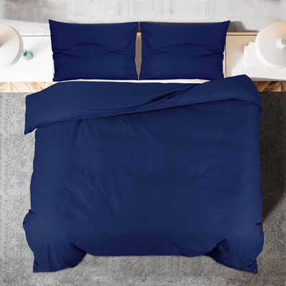 Duvet Cover Set Navy Blue 140x200 cm Cotton