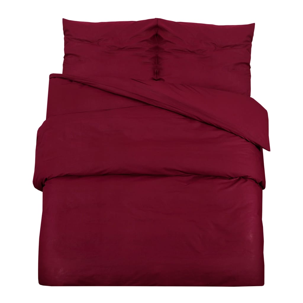 Duvet Cover Set Bordeaux 200x200 cm Cotton