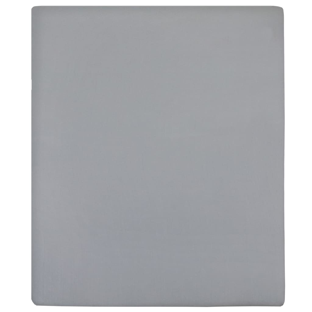 Jersey Fitted Sheet Grey 160x200 cm Cotton