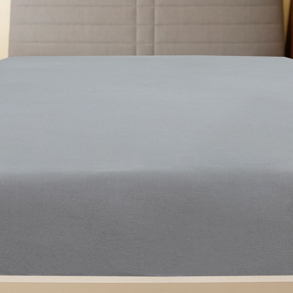 Jersey Fitted Sheet Grey 160x200 cm Cotton