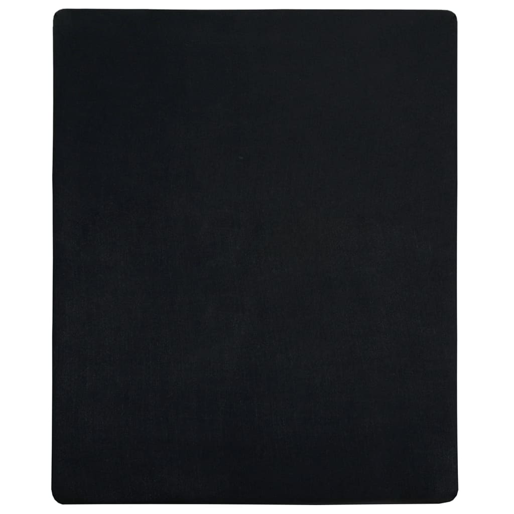 Jersey Fitted Sheet Black 160x200 cm Cotton