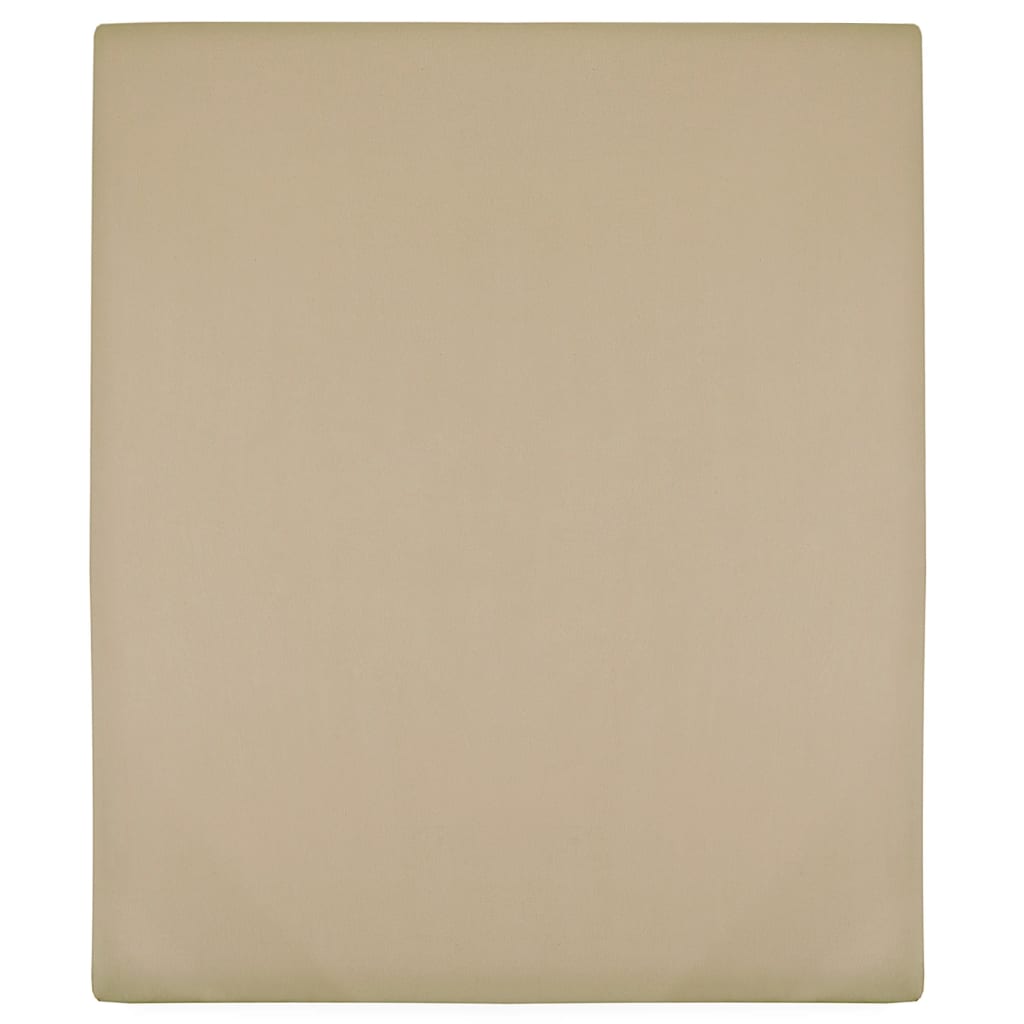 Jersey Fitted Sheet Taupe 160x200 cm Cotton