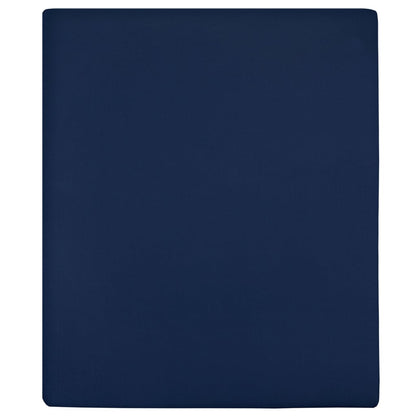 Jersey Fitted Sheet Navy Blue 160x200 cm Cotton