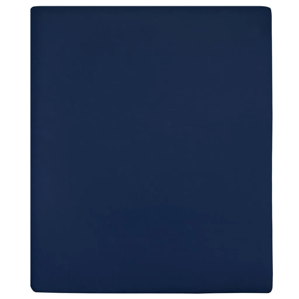 Jersey Fitted Sheet Navy Blue 180x200 cm Cotton