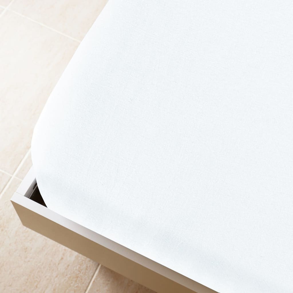 Jersey Fitted Sheets 2 pcs White 100x200 cm Cotton