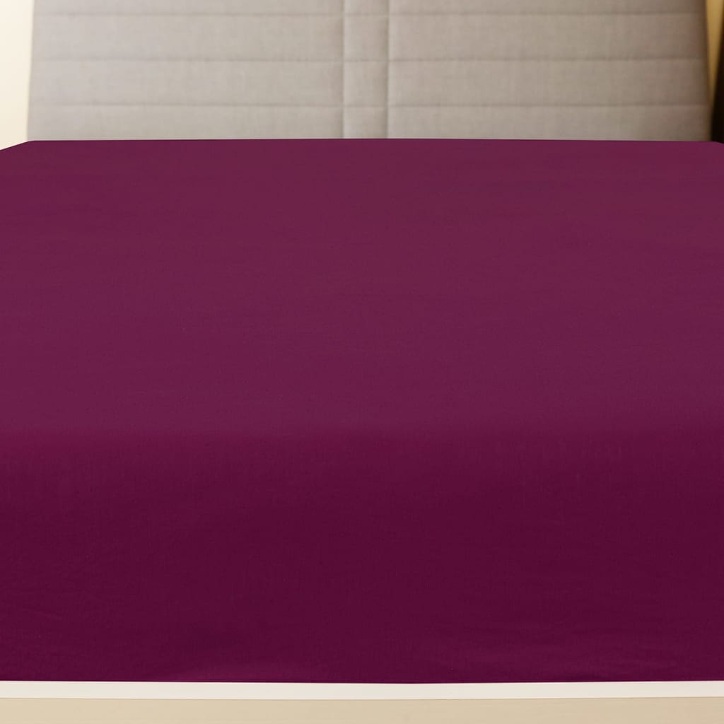 Jersey Fitted Sheet Bordeaux 100x200 cm Cotton