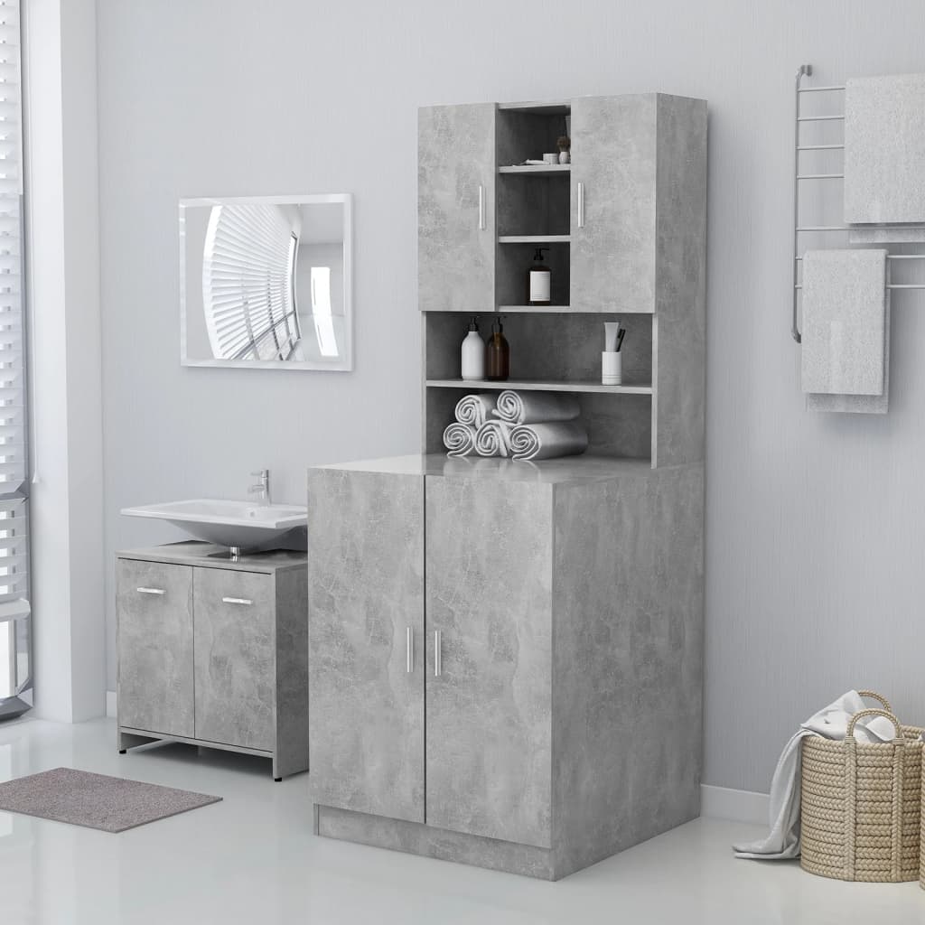 Washing Machine Cabinet Concrete Grey