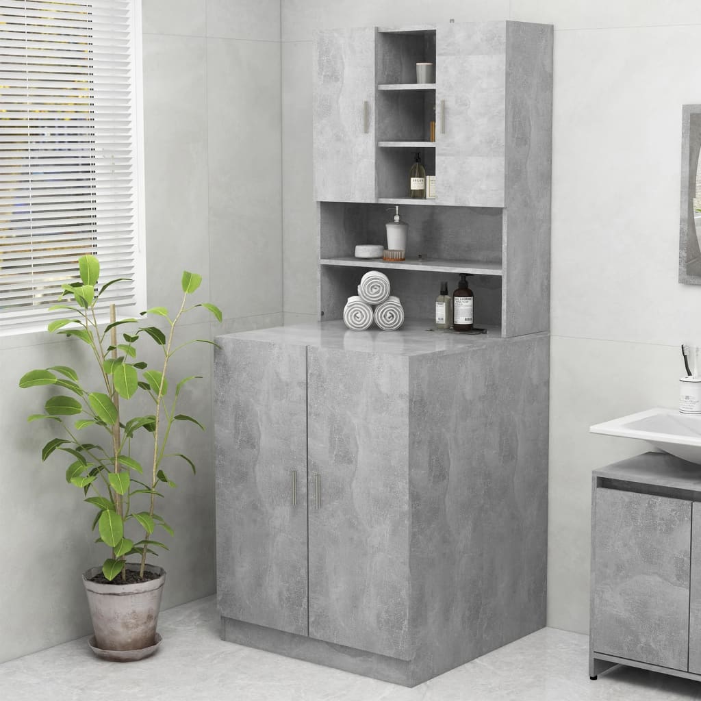 Washing Machine Cabinet Concrete Grey