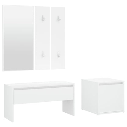 Hallway Furniture Set White Engineered Wood