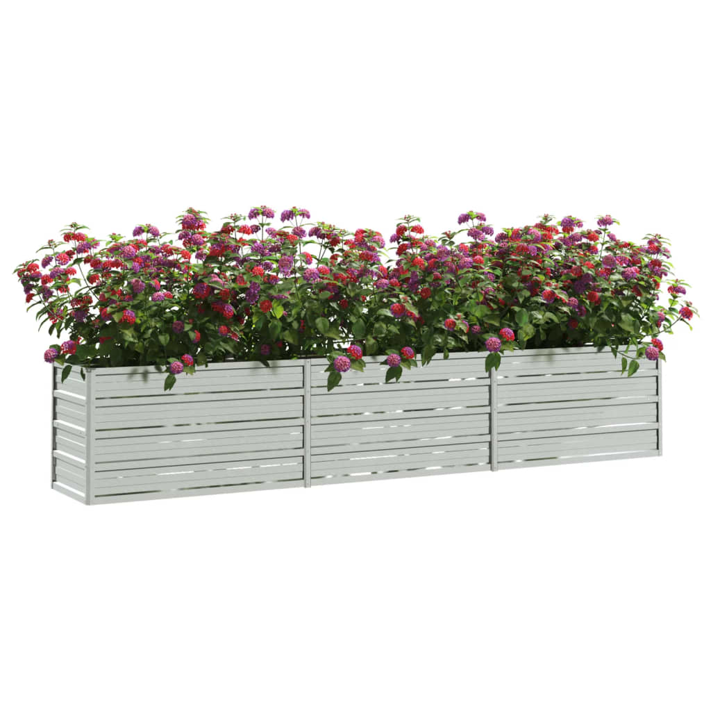 Garden Raised Bed 240x40x45 cm Galvanized Steel Silver