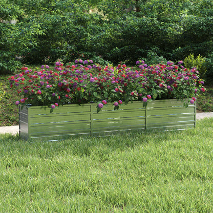 Garden Raised Bed 240x40x45 cm Galvanized Steel Silver