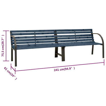 Twin Garden Bench 241 cm Chinese Fir Wood Grey