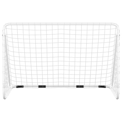 Football Goal with Net White 180x90x120 cm Steel