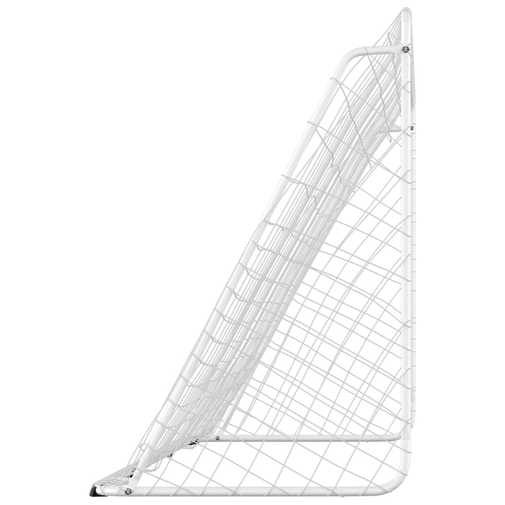 Football Goal with Net White 366x122x182 cm Steel