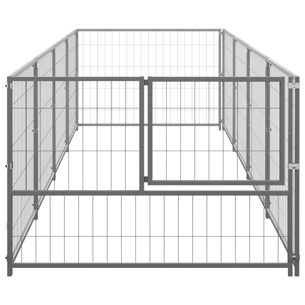 Dog Kennel Silver 4 m² Steel