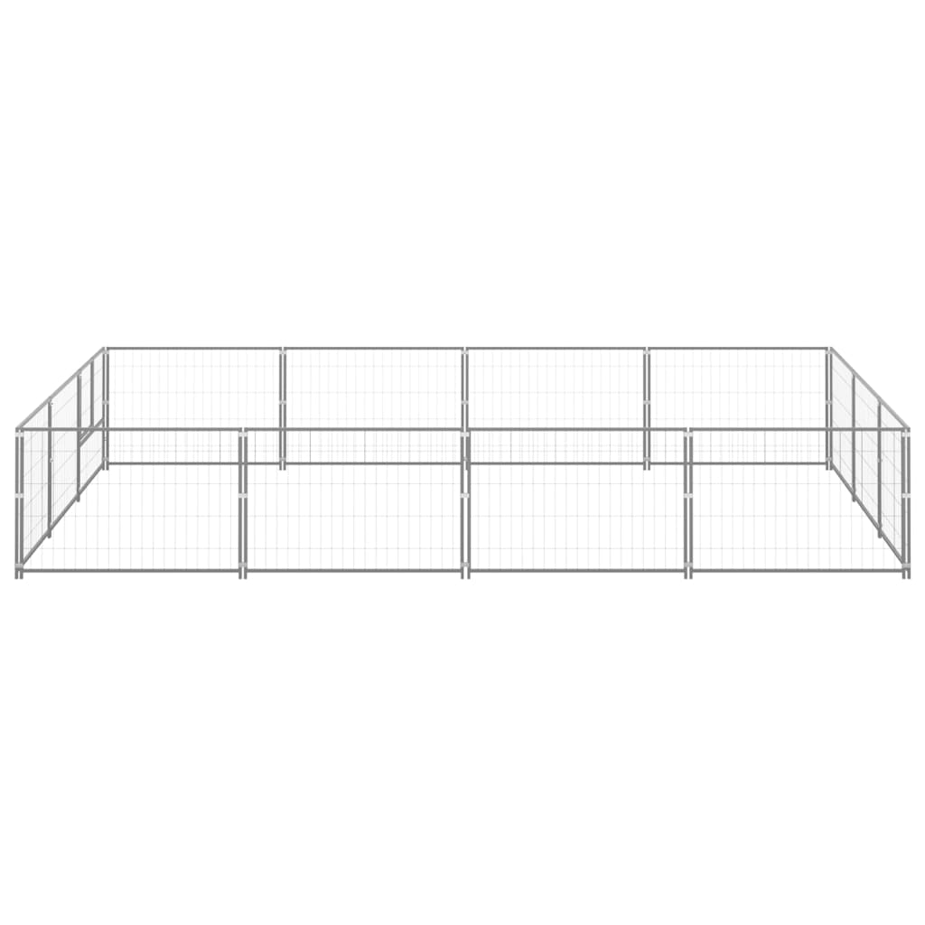 Dog Kennel Silver 12 m² Steel