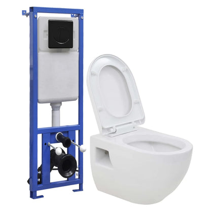 Wall-Hung Toilet with Concealed High Cistern Ceramic