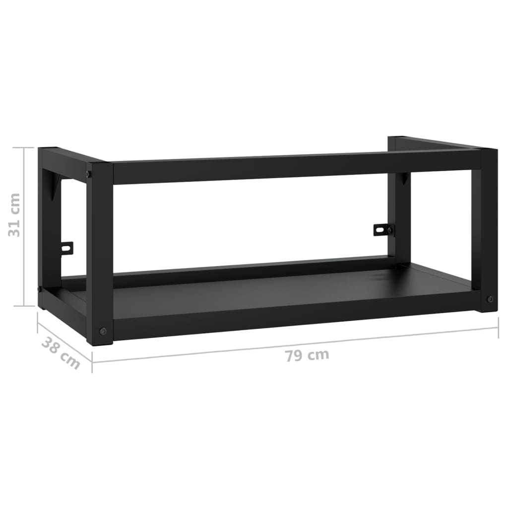 Wall-mounted Bathroom Washbasin Frame Black 79x38x31 cm Iron