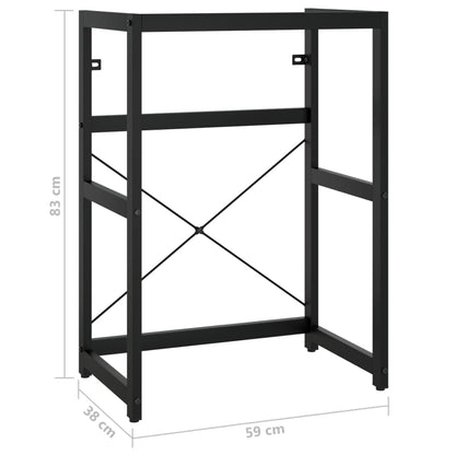 Bathroom Washbasin Frame Black 59x38x83 cm Iron