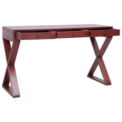 Computer Desk Brown 115x47x77 cm Solid Mahogany Wood