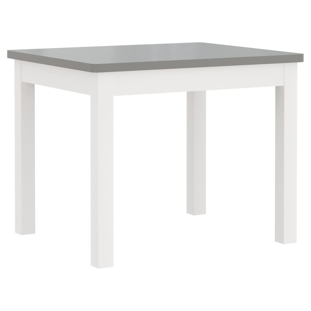 3 Piece Children Table and Chair Set White and Grey MDF