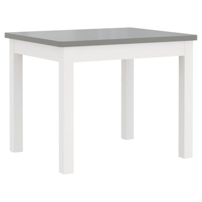 3 Piece Children Table and Chair Set White and Grey MDF