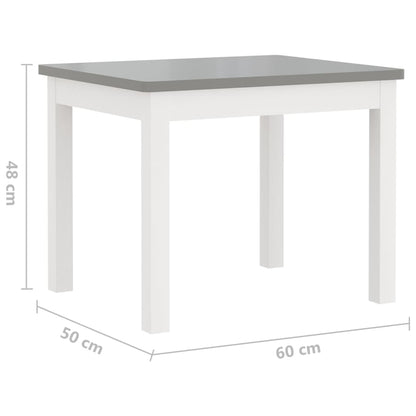 3 Piece Children Table and Chair Set White and Grey MDF