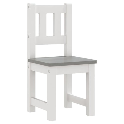 4 Piece Children Table and Chair Set White and Grey MDF