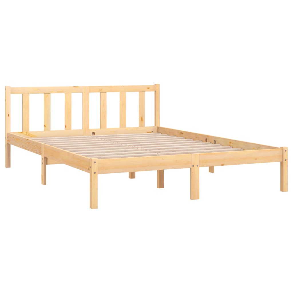 Bed Frame without Mattress Solid Wood Pine King Size